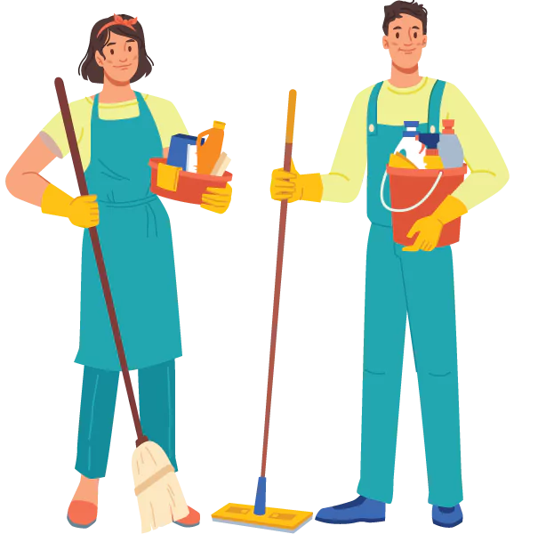 Two housekeepers performing End of lease cleaning in Sydney