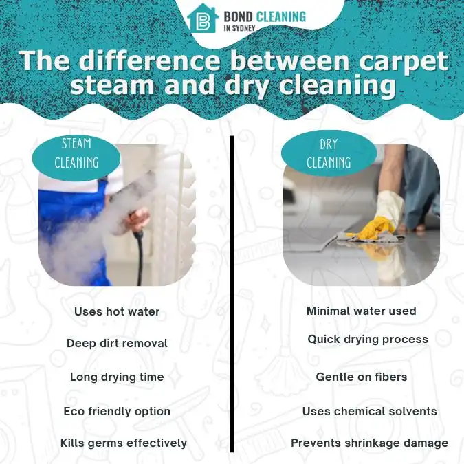 The difference between carpet steam and dry cleaning