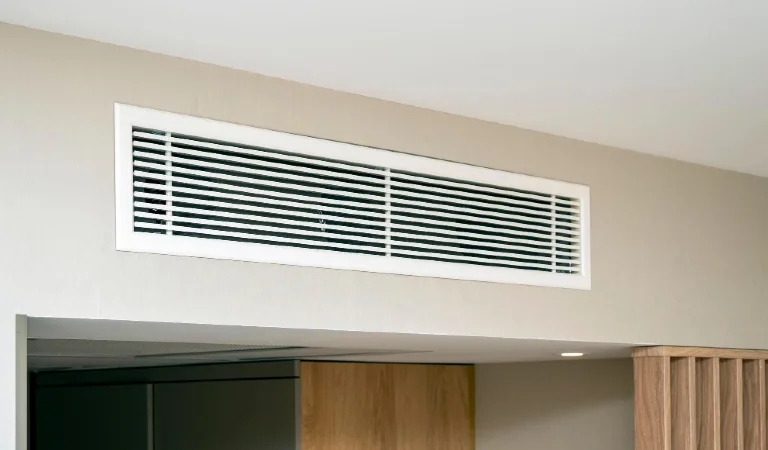 Clean modern air condition air conditioner system in a room